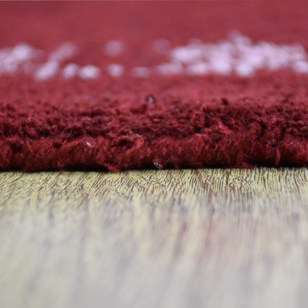 HAND KNOTTED LOOM SILK ECO-FRIENDLY AREA RUGS -8'x10',Rectangle,Red,Contemporary