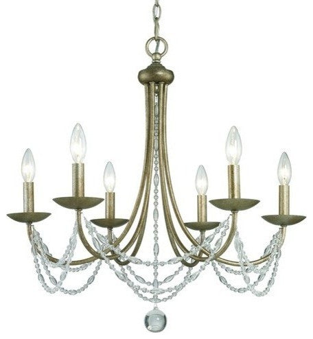 Golden Lighting Mirabella Golden Aura 6 Light Chandelier