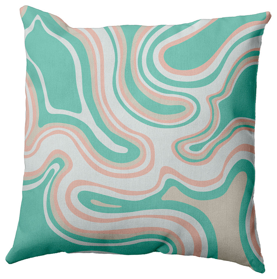 Agate Decorative Indoor/Outdoor Pillow, Spring Green, 16"x16"