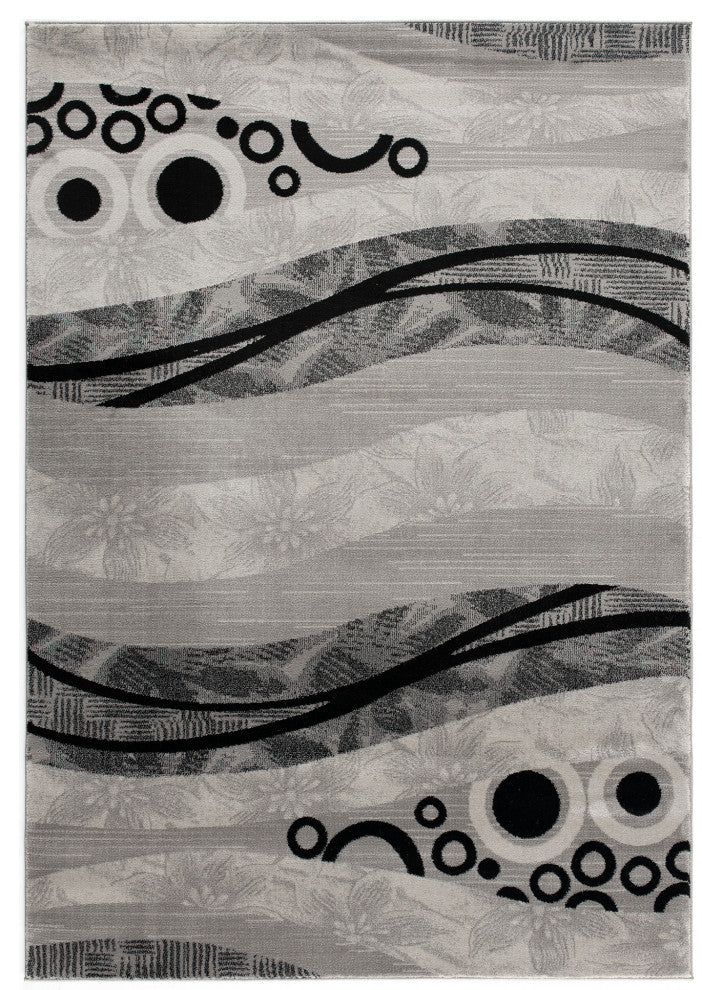 Rug Branch Modern Geometric Grey Black Indoor Area Rug - 6''x9''