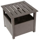 Sunmaster Aluminum Square Side Table With Umbrella Stand, Bronze