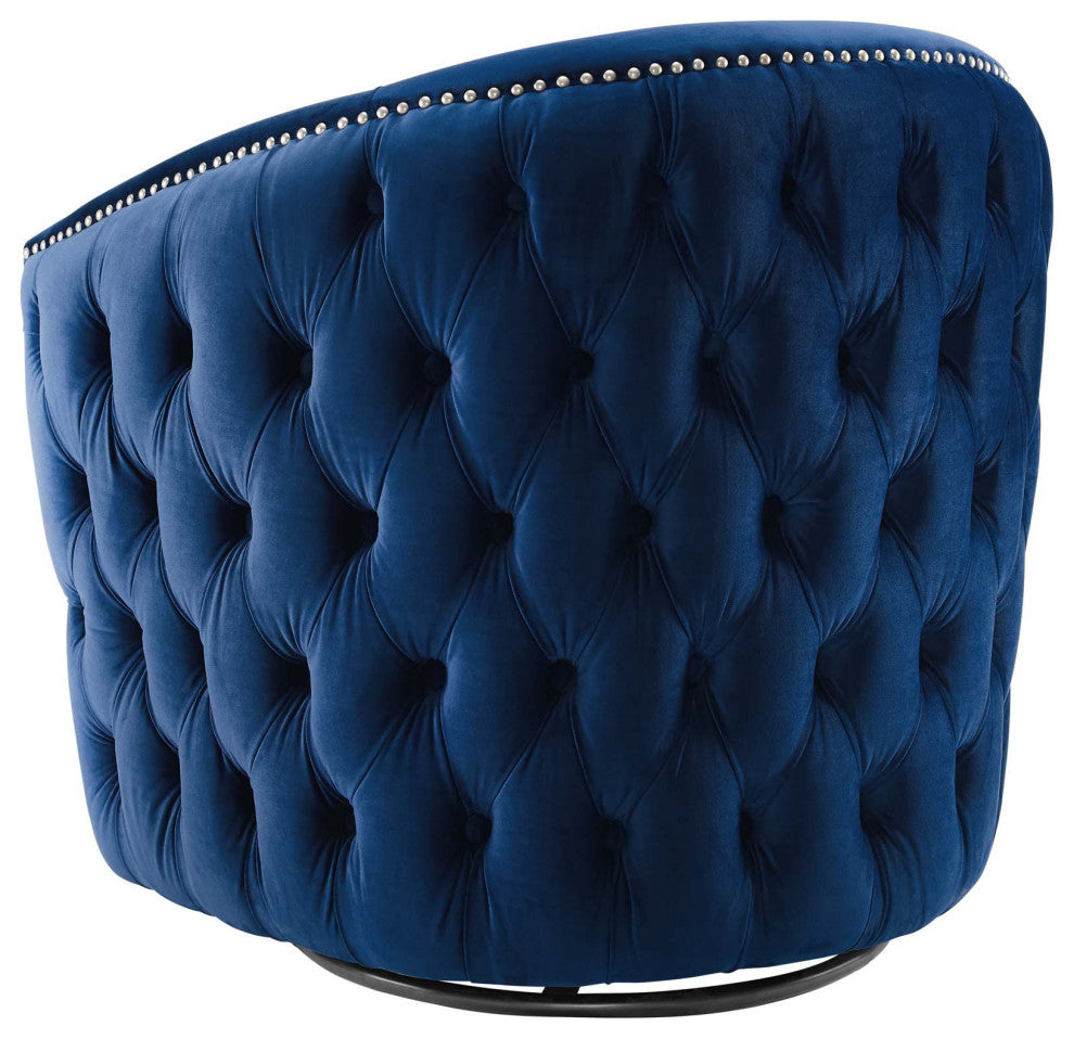 Armchair Accent Chair, Set of 2, Velvet, Blue Navy, Modern, Lounge Hospitality