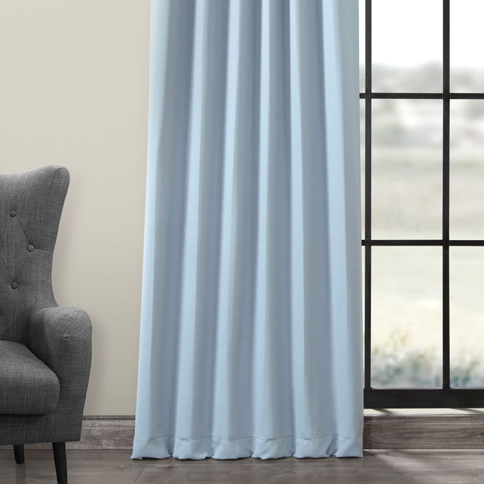 Frosted Blue Room Darkening Curtain, Set of 2, 50"x108"