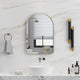 24"x36" Arched Bathroom Wall-mounted Mirror with Aluminum Frame, Gold