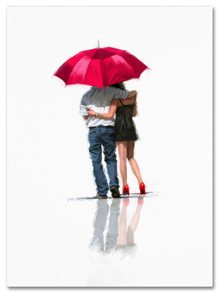 The Macneil Studio 'Couple Under Umbrella' Canvas Art, 19"x14"