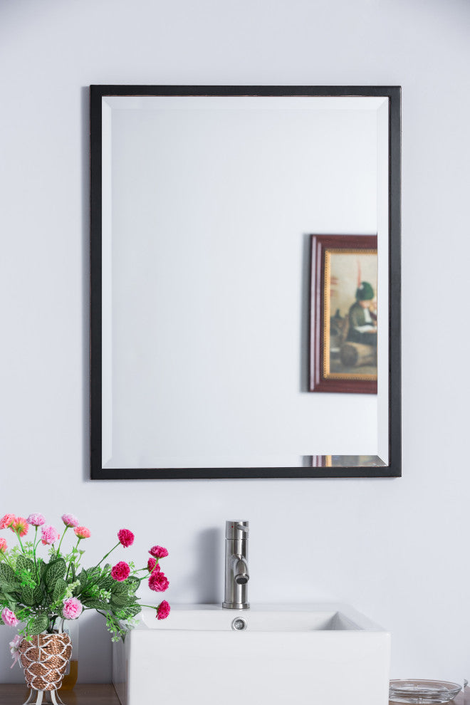 Urban Steel 1" Decorative Mirrors, Black, 24"x36"