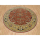 Rust Red Fine Heris Re-Creation Wool Hand Knotted Round Oriental Rug 10'x10'