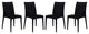 LeisureMod Weave Mace Indoor/Outdoor Dining Chair, Armless, Set of 4