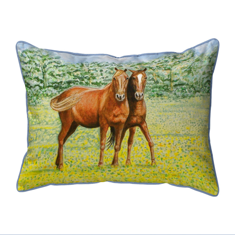 Two Horses Large Indoor/Outdoor Pillow 16x20