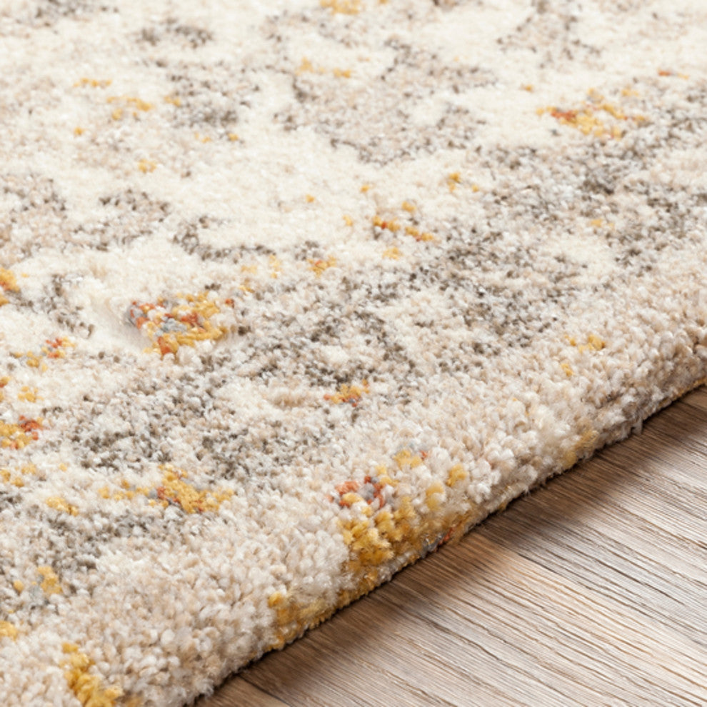 Surya Tuscany TUS-2307 5'3"x7'3" Rug, Champagne/Cream/Burnt Orange/Brown/Denim