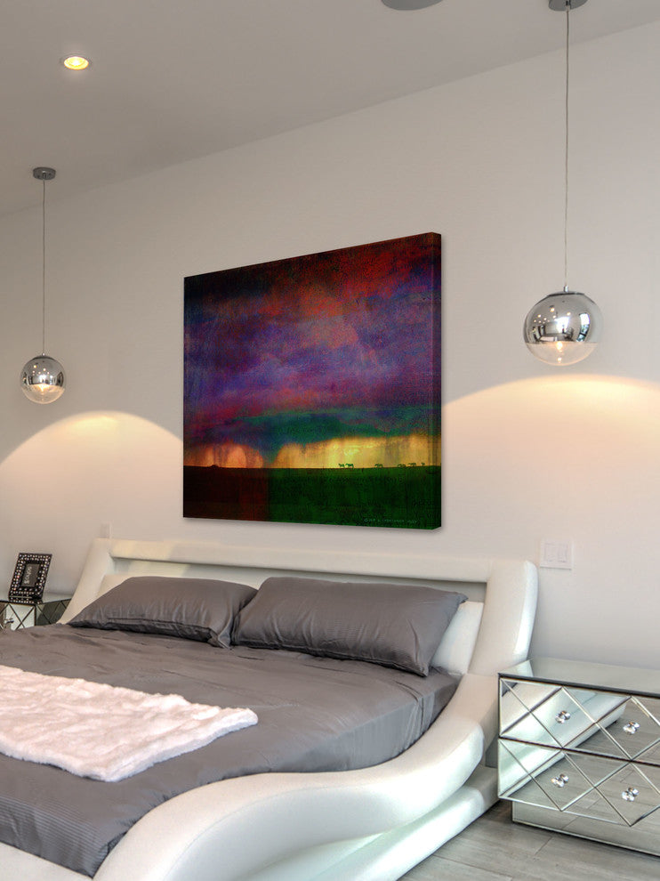 "Storm Passing Horses" Painting Print on Canvas by Chris Vest
