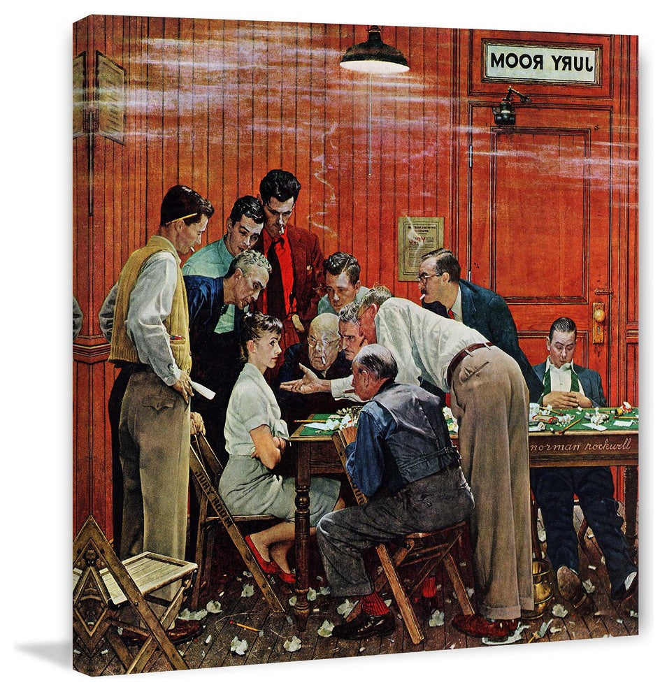 "Jury" Painting Print on Canvas by Norman Rockwell