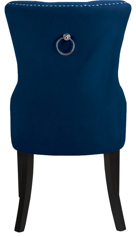 Nikki Velvet Dining Chairs, Set of 2, Navy