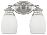 Elise 2-Light Bath Vanity Fixture Vanity, Satin Nickel
