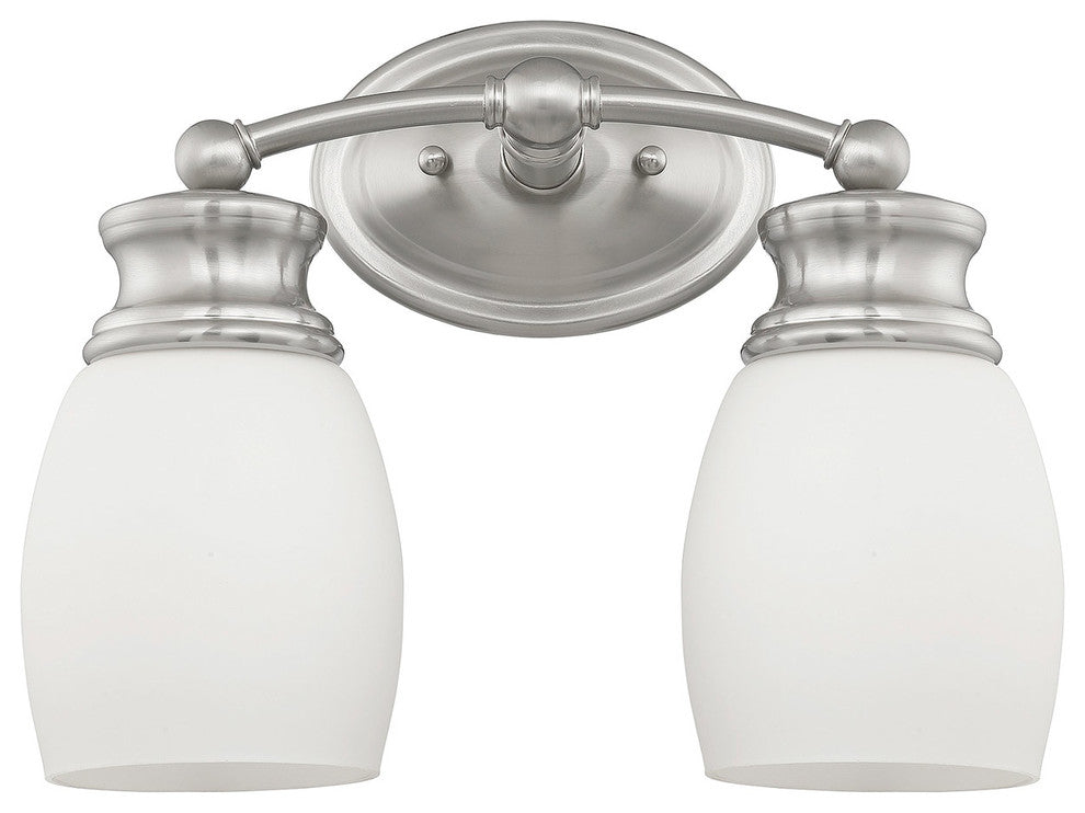 Elise 2-Light Bath Vanity Fixture Vanity, Satin Nickel