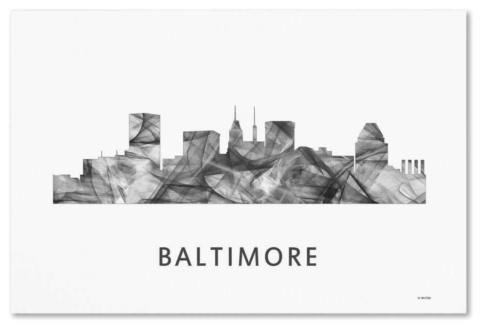 'Baltimore Maryland Skyline' Canvas Art, 32x22