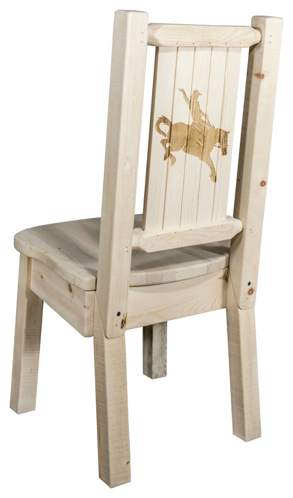 Homestead Collection Side Chair, Bronc Design, Ready to Finish
