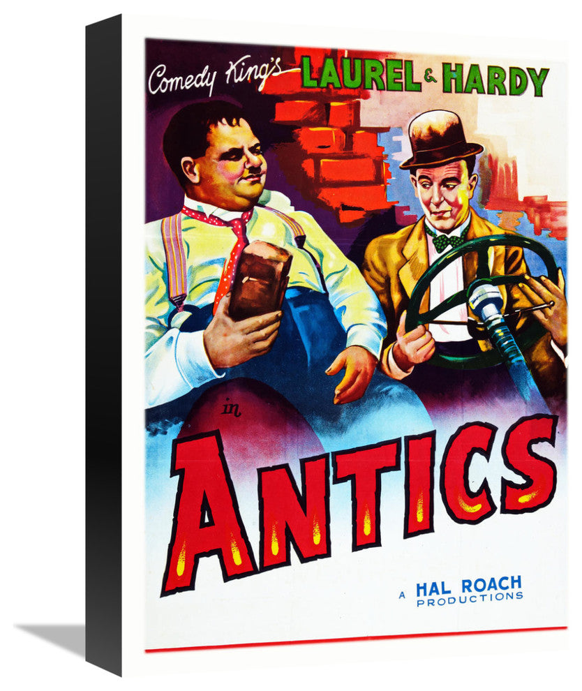 "Laurel & Hardy - Antics" Canvas Giclee by Hollywood Photo Archive, 12"x16"