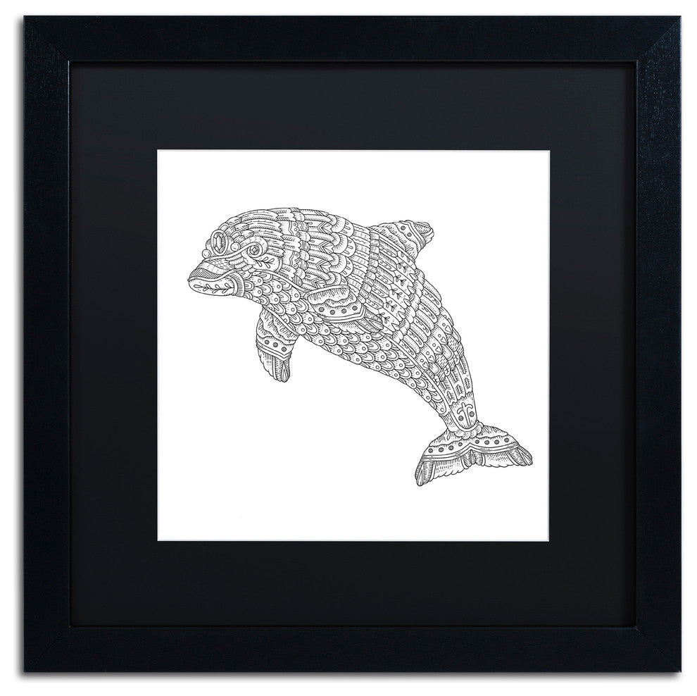 Filippo Cardu 'Spirit Animals 8' Art, Black Frame, Black Mat, 16x16