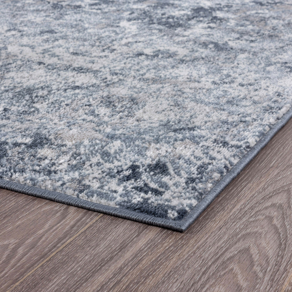 Henderson Transitional Floral Blue Rectangle Area Rug, 5'' x 7''
