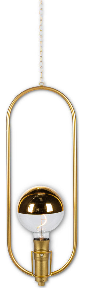 19.68" tall Hanging Gold Battery Operated Pendant Light