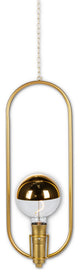 19.68" tall Hanging Gold Battery Operated Pendant Light