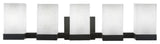 Nouvelle 5-Light Bath Bar, Espresso/Square White Muslin