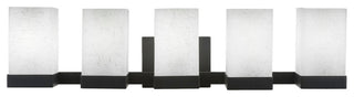 Nouvelle 5-Light Bath Bar, Espresso/Square White Muslin