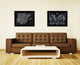 Spain Portugal Vintage Monochrome Map Canvas, 28"x37"