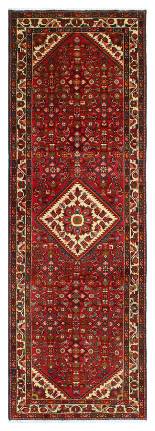 Fine Vintage Distressed Ramazan Red/Ivory Runner, 3'7 x 10'6