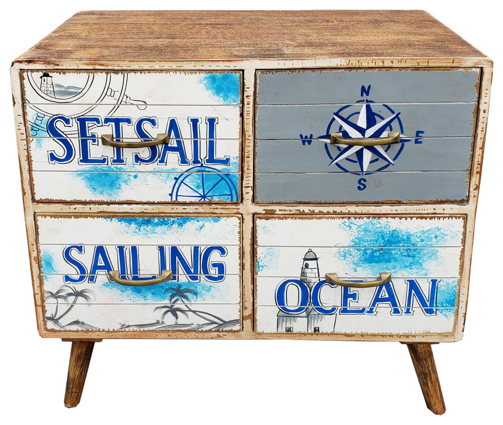 Seaside Mango Wood Chest With 4 Drawers