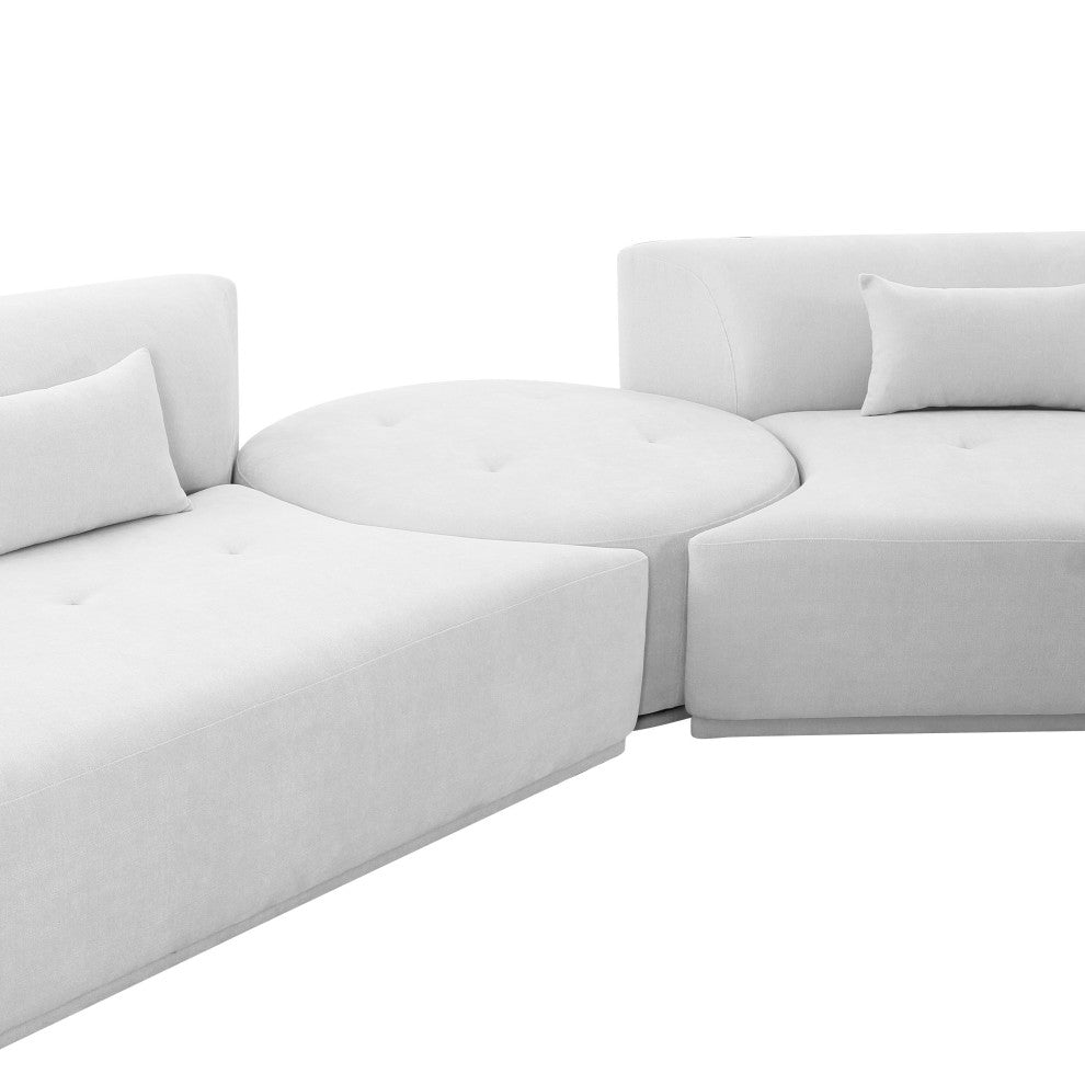 Fickle Grey Velvet 3-Piece Modular Sectional - Grey