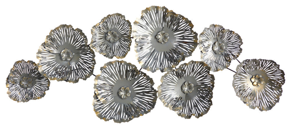 Nearly Natural 7072 5x2 Floating Metal Floral Wall Art Decor