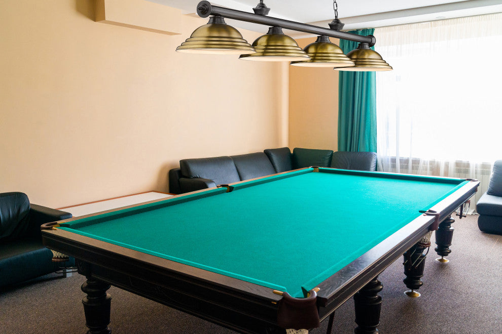 Zlite 2306-4BP-SRB 4-Light Billiard, Rubbed Brass