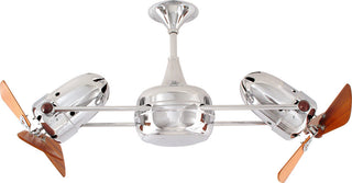 Duplo Dinamico Rotational Ceiling Fan With Mahogany Blades, Gloss White