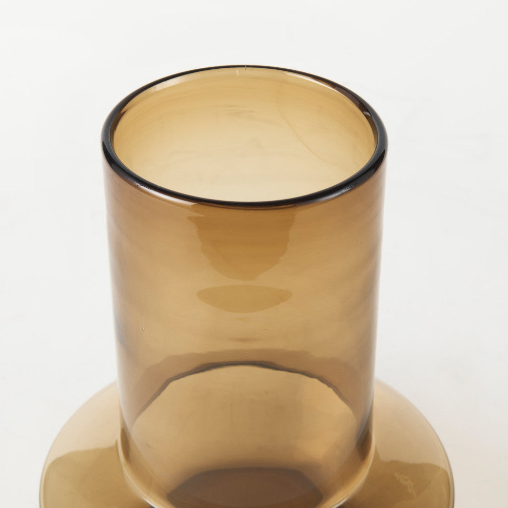 Amrita Gold And Brown Glass Vase, 10"