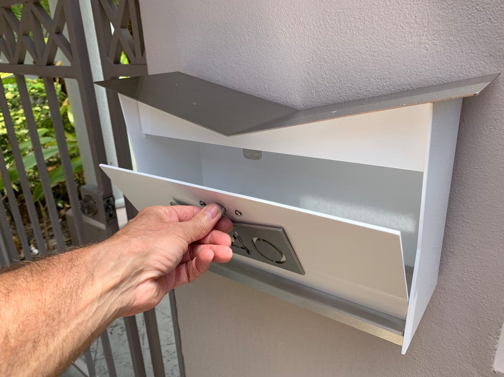 ButterFly Box: Contemporary, Modern, Wall-Mounted Mailbox, Black & Stainless