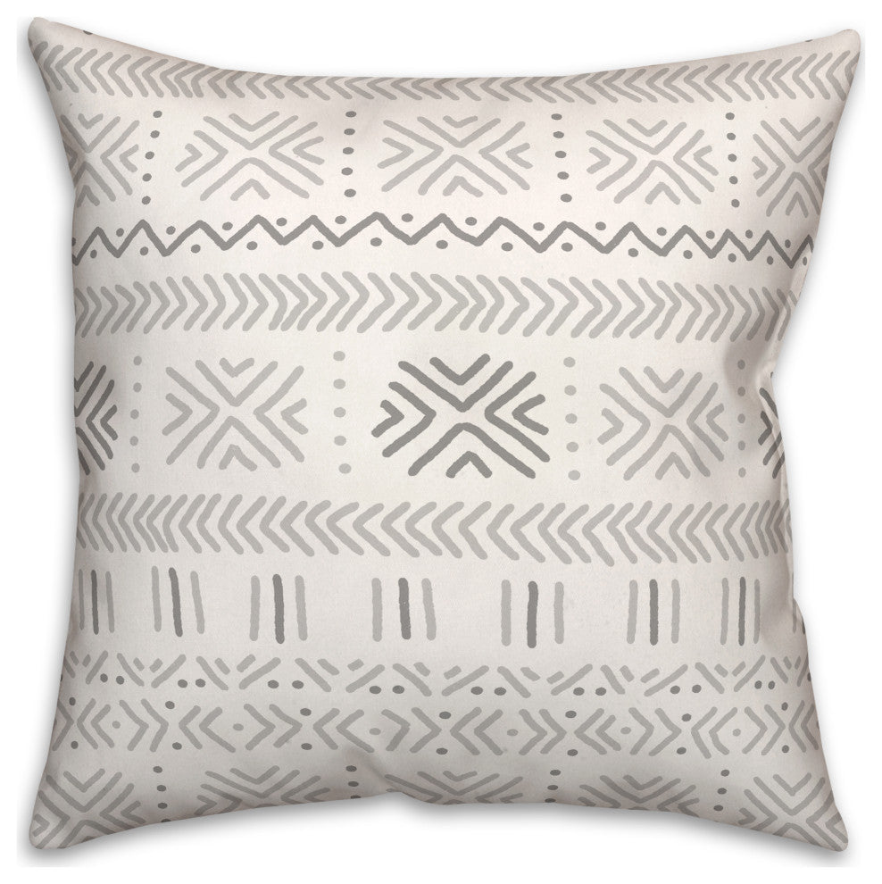 Gray Mudcloth 18x18 Spun Poly Pillow