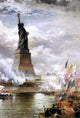 Edward Moran Unveiling the Statue of Liberty, Gallery Wrapped Canvas, 18"x27"
