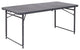 23.5"x48.25" Adjustable Bi-Fold Gray Folding Table, Carrying Handle