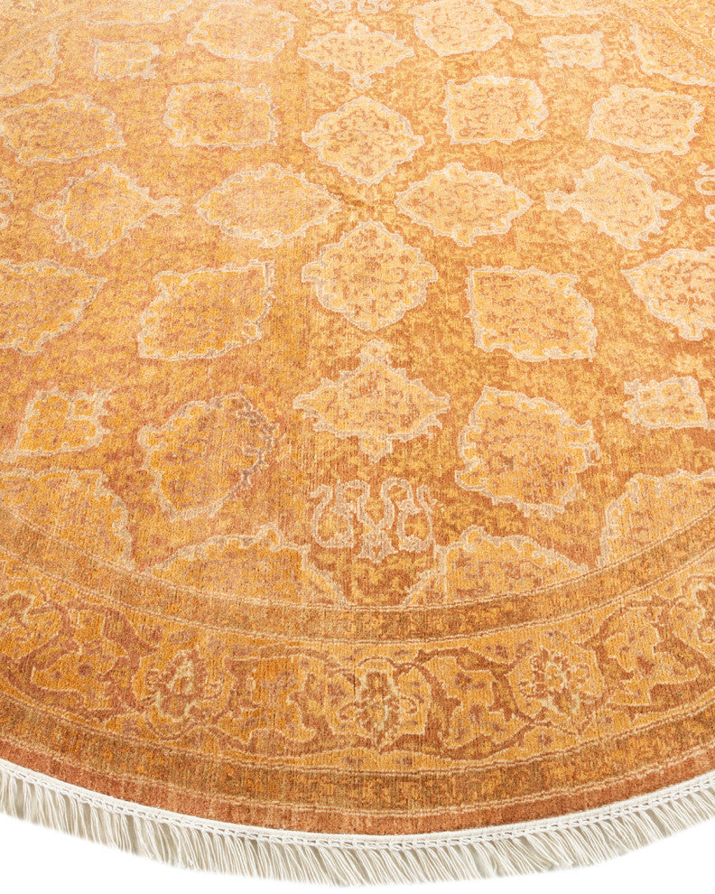 Mogul, One-of-a-Kind Hand-Knotted Area Rug Yellow, 5' 1" x 5' 1"