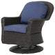 GDF Studio Linsten Outdoor Wicker Swivel Club Chairs With Cushion, Set of 2