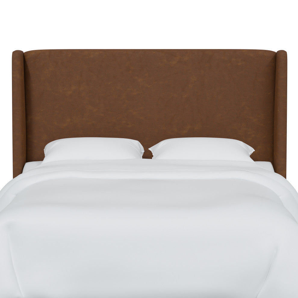 King Wingback Headboard, Sonoran Saddle Brown