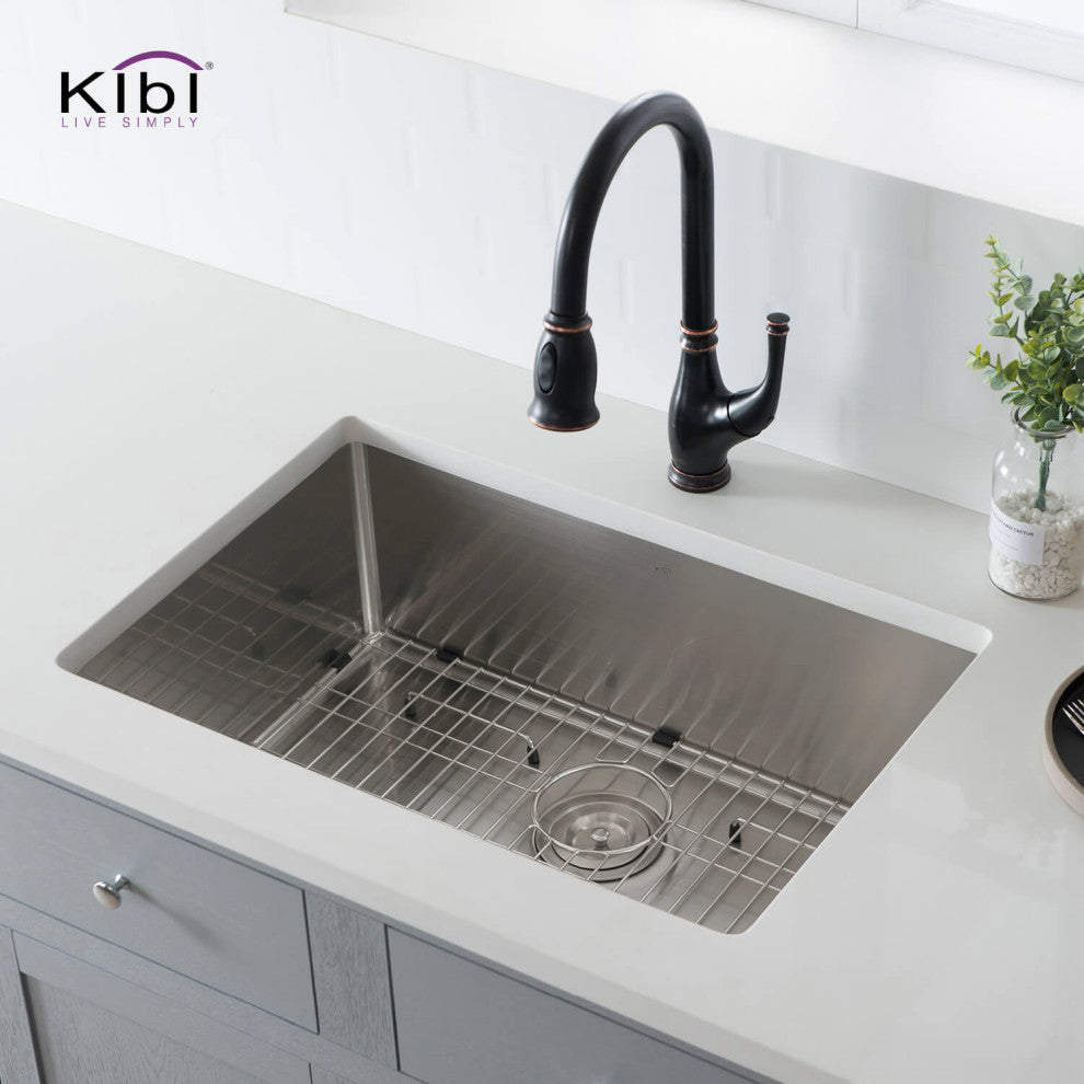 KIBI Handcrafted Undermount Single Bowl 16 gauge Stainless Steel Kitchen Sink, 2