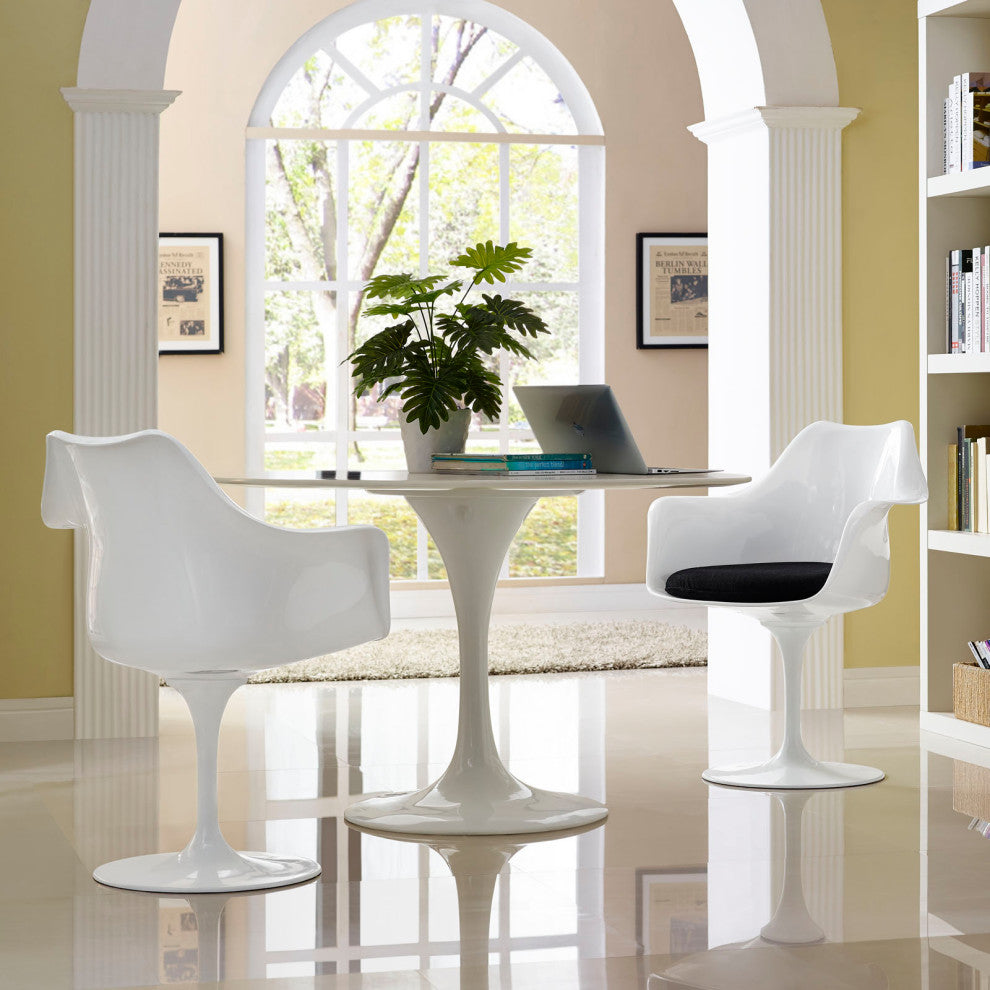 Modern Black Tulip Dining Armchair Set of 2
