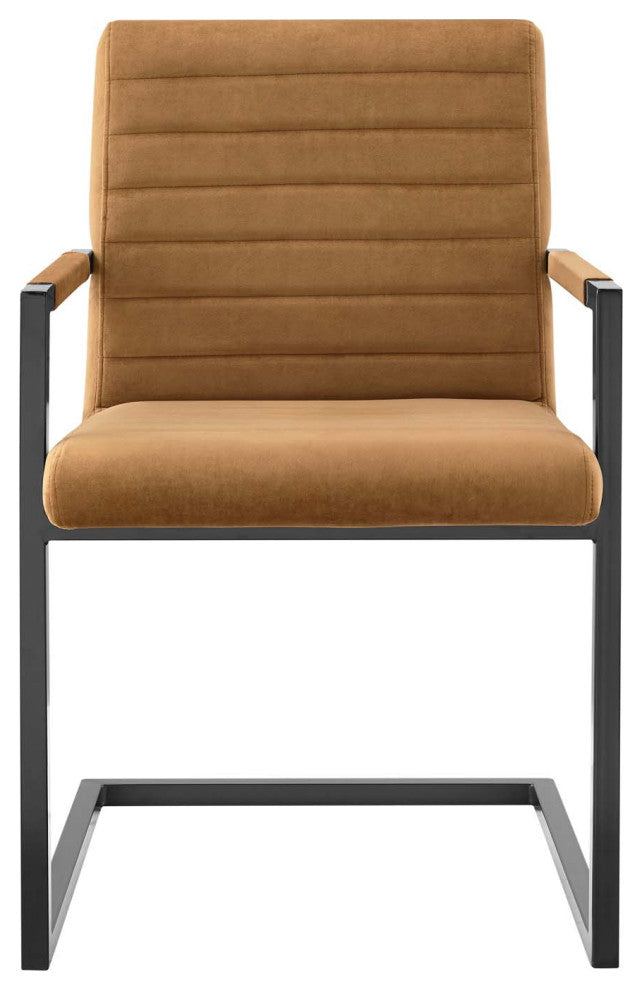 Side Dining Chair, Set of 2, Velvet, Brown, Cafe Bistro Restaurant Hospitality