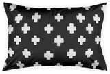 Black Swiss Cross King Pillow Sham