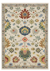 Leoness Vintage Traditional Ivory/ Multi Area Rug, 9'10" x 12'10"