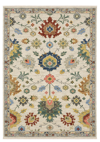 Leoness Vintage Traditional Ivory/ Multi Area Rug, 9'10" x 12'10"