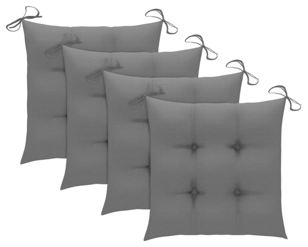 Vidaxl Chair Cushions, Set of 4, Gray 19.7"x19.7"x2.8" Fabric